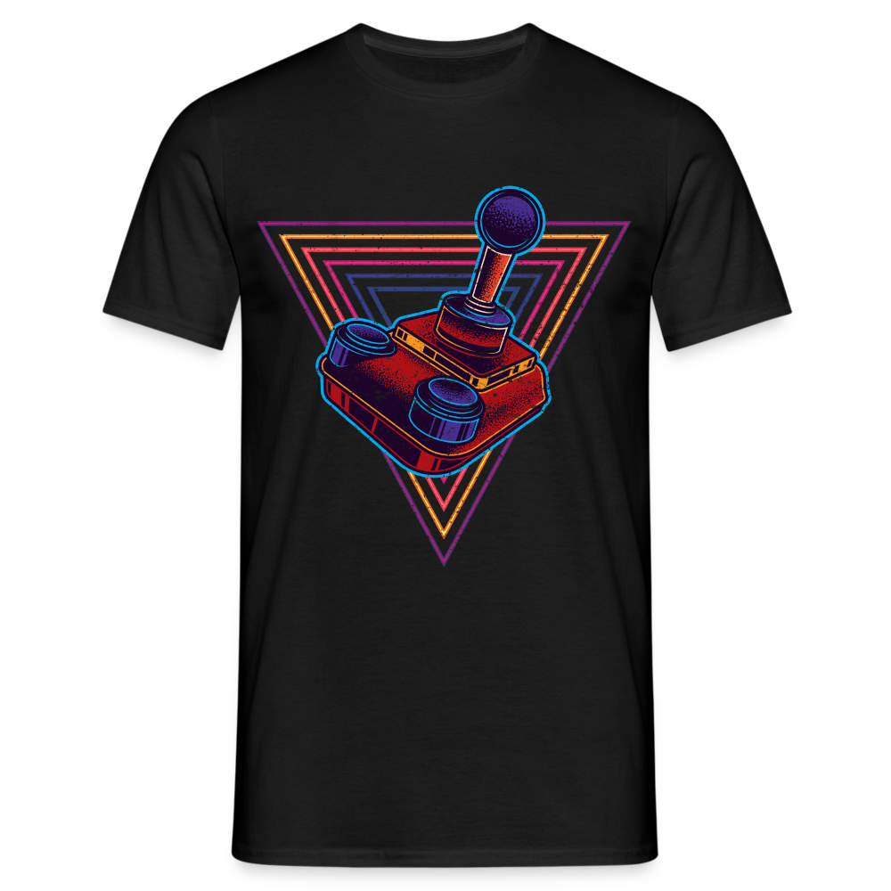 Gaming Shirt Retro Gamer Vintage Joystick Lustiges T-Shirt - Schwarz