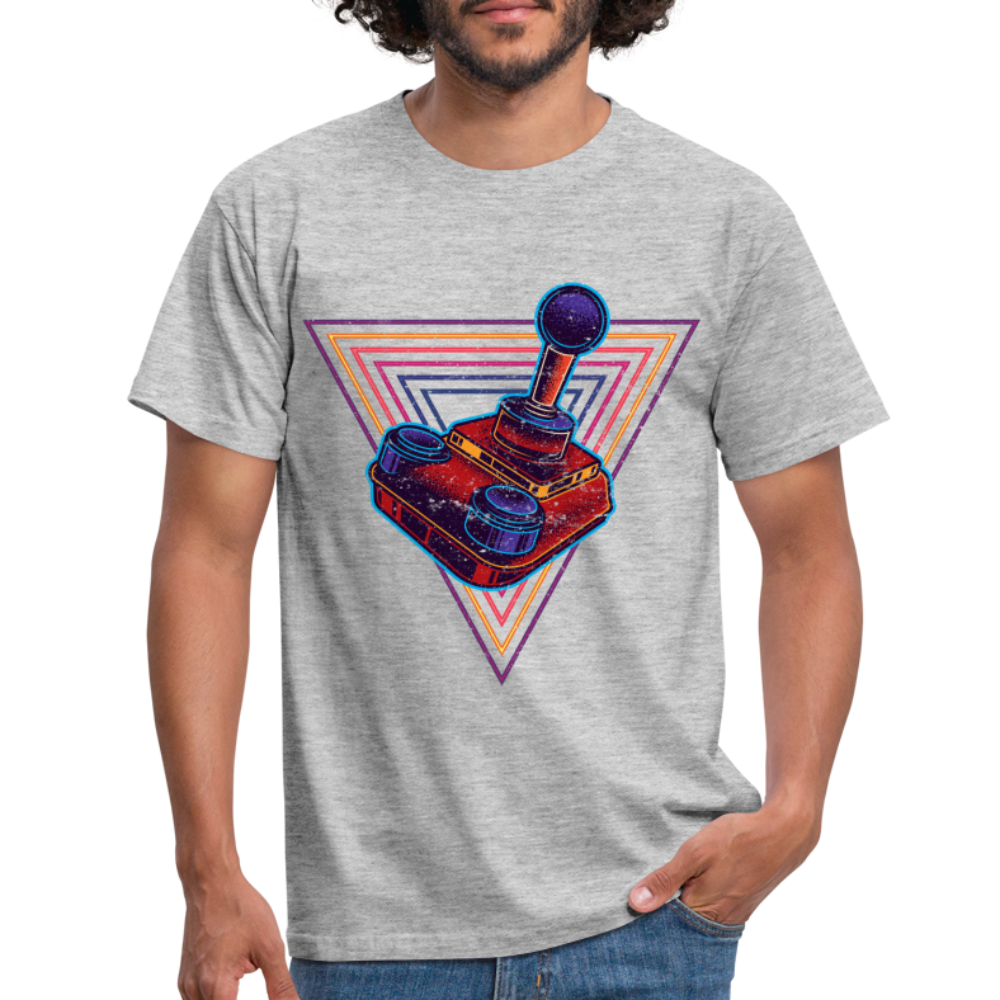Gaming Shirt Retro Gamer Vintage Joystick Lustiges T-Shirt - Grau meliert