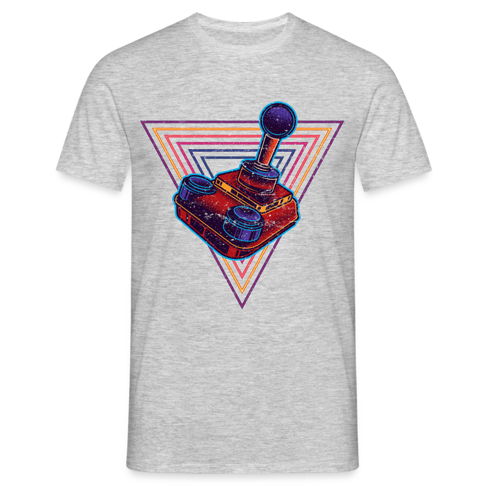 Gaming Shirt Retro Gamer Vintage Joystick Lustiges T-Shirt - Grau meliert