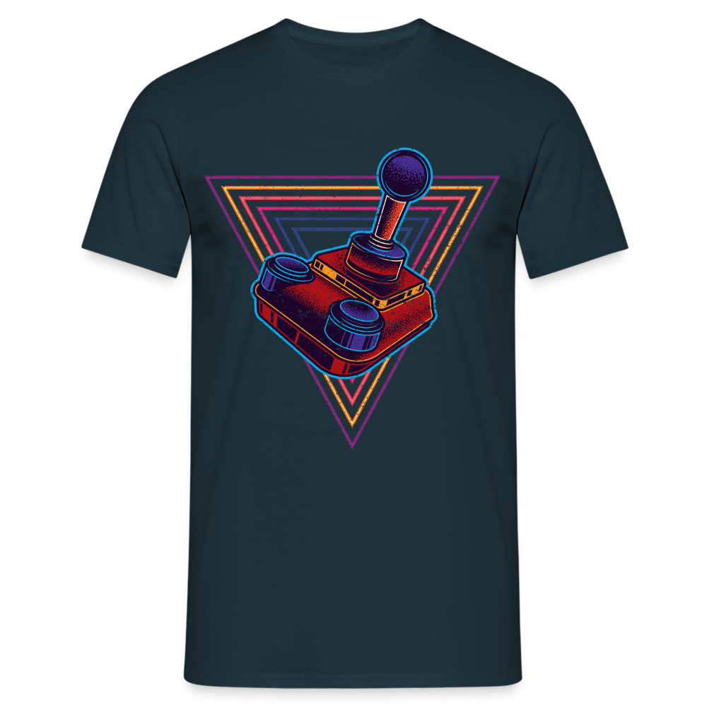 Gaming Shirt Retro Gamer Vintage Joystick Lustiges T-Shirt - Navy