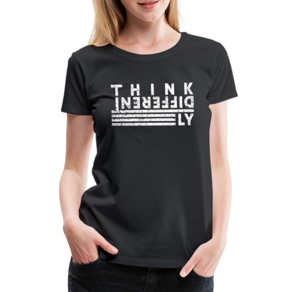 Anders Denken Shirt Think Differently Männer Frauen Premium T-Shirt - Schwarz