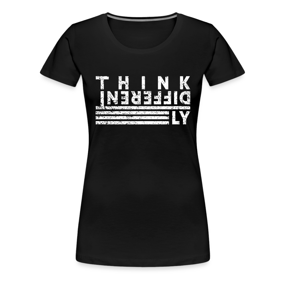 Anders Denken Shirt Think Differently Männer Frauen Premium T-Shirt - Schwarz