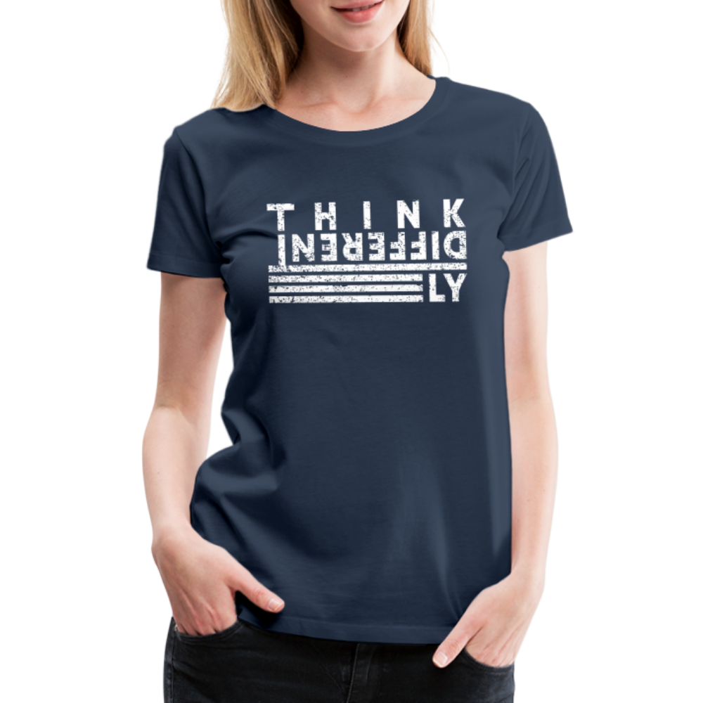 Anders Denken Shirt Think Differently Männer Frauen Premium T-Shirt - Navy