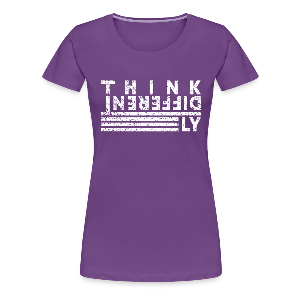 Anders Denken Shirt Think Differently Männer Frauen Premium T-Shirt - Lila