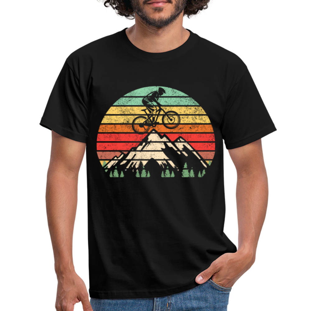 Berge und Mountain Berg Shirt Retro Vintage Style T-Shirt - Schwarz