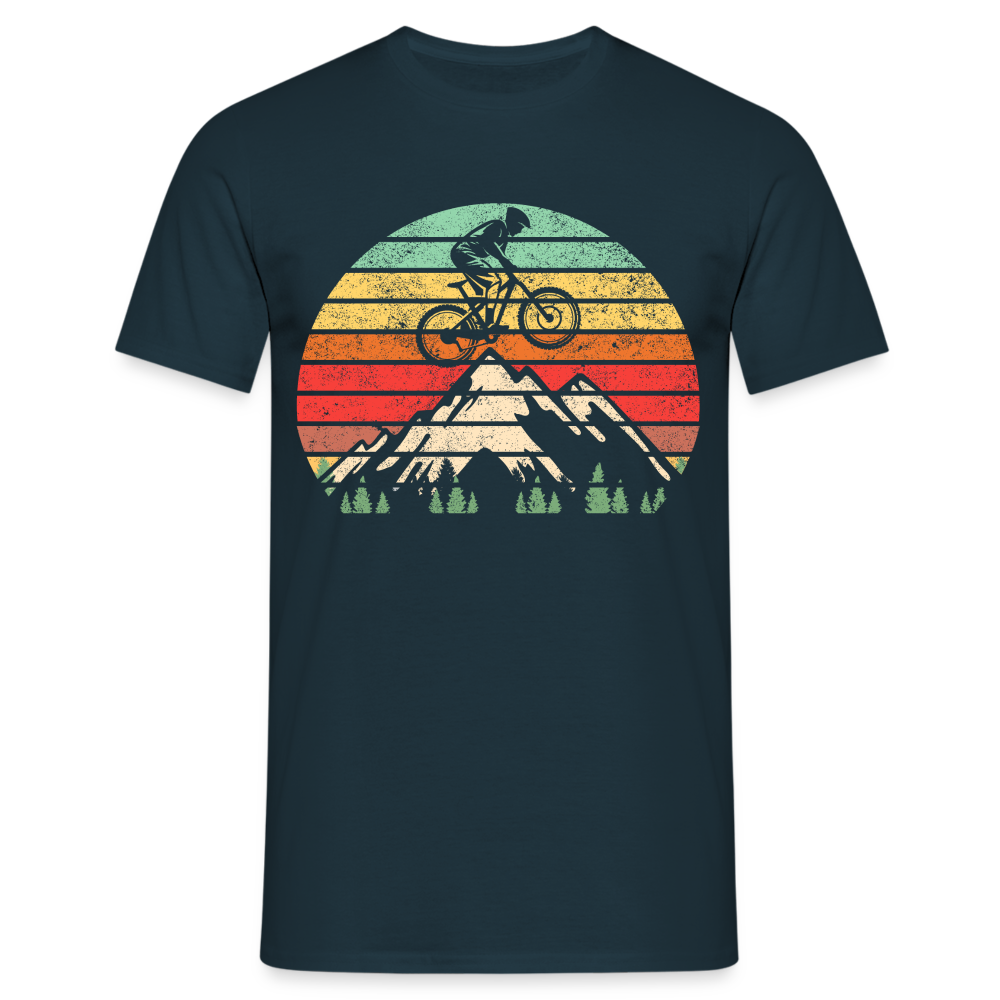 Berge und Mountain Berg Shirt Retro Vintage Style T-Shirt - Navy