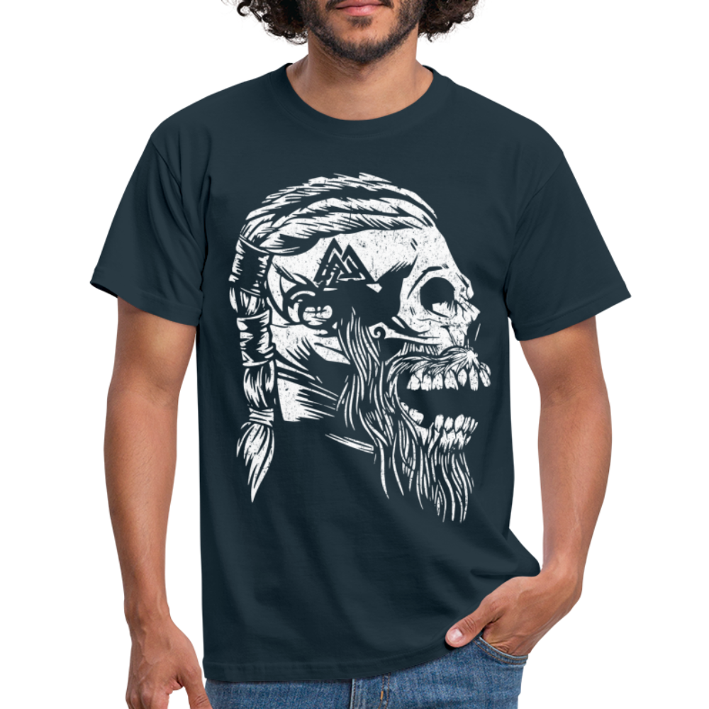 Wikinger Shirt Wikinger Totenkopf Viking Skull T-Shirt - Navy