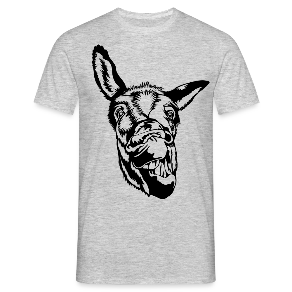 Lustiger Esel Riesen Lippe Männer T-Shirt - Grau meliert