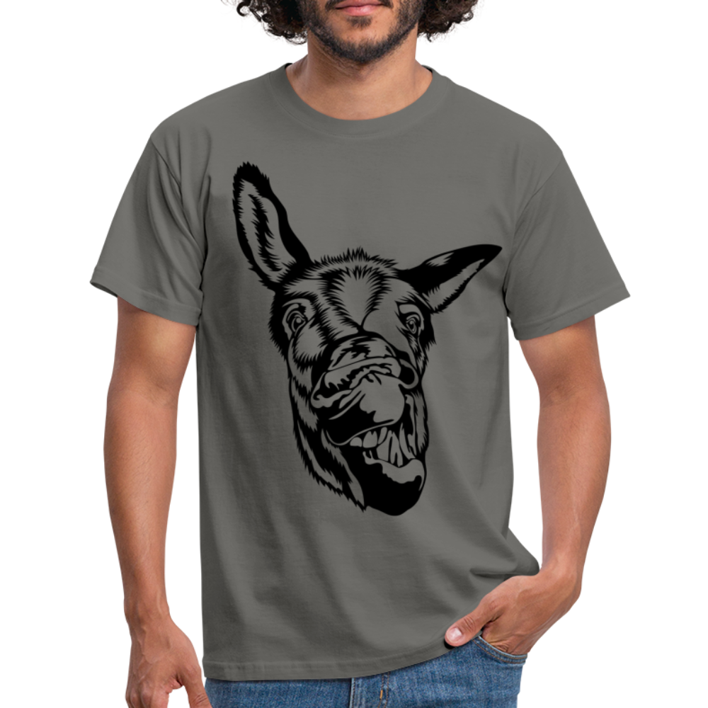 Lustiger Esel Riesen Lippe Männer T-Shirt - Graphit