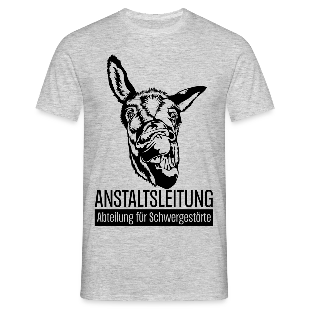 Anstaltsleitung Esel Abteilung für Schwergestörte Lustiges Arbeits T-Shirt - Grau meliert