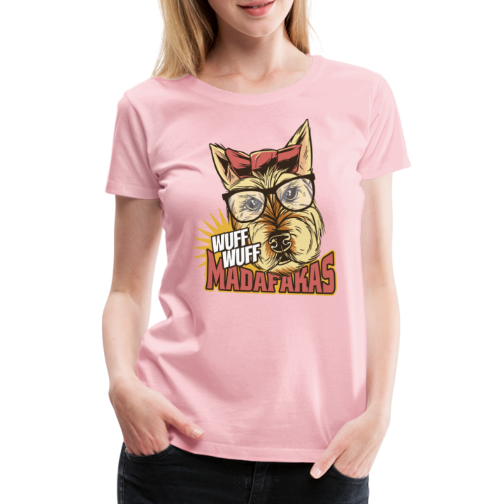 Hunde Shirt Wuff Wuff Madafakas Lustiges Hunde Frauen Premium T-Shirt - Hellrosa