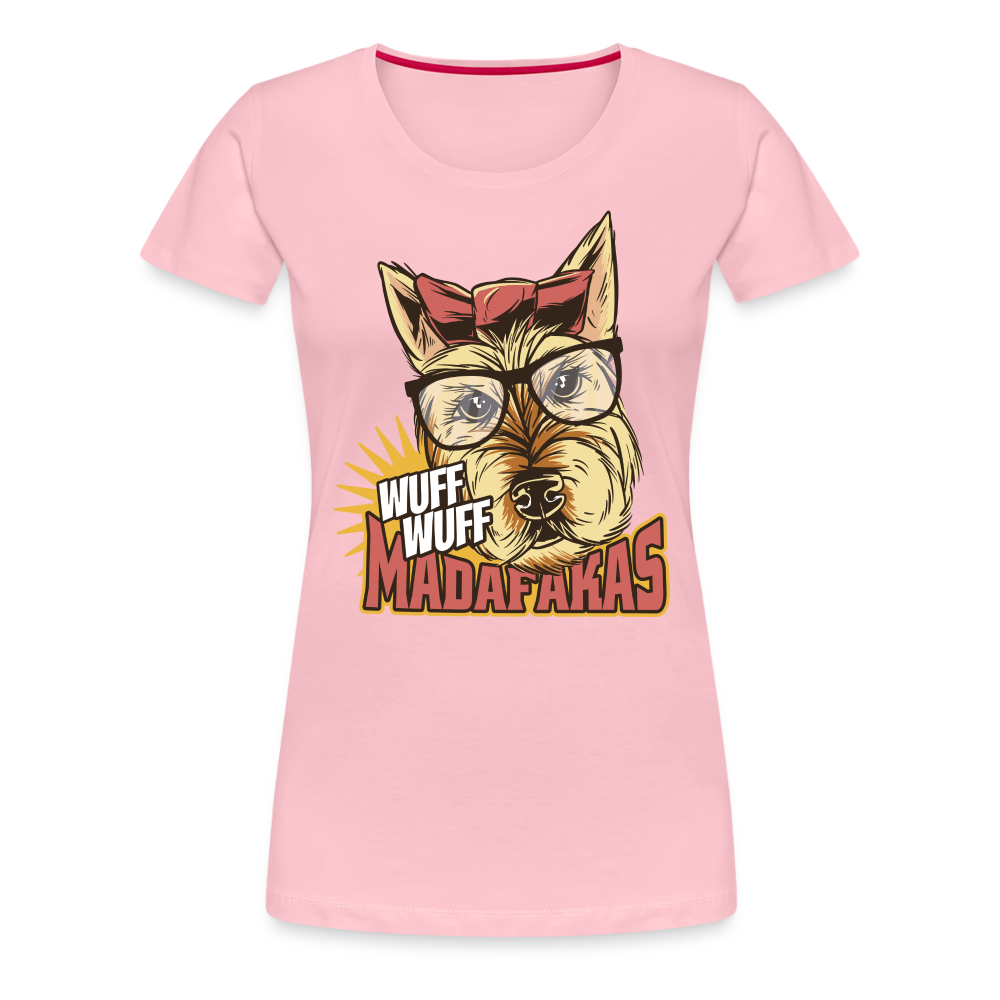Hunde Shirt Wuff Wuff Madafakas Lustiges Hunde Frauen Premium T-Shirt - Hellrosa