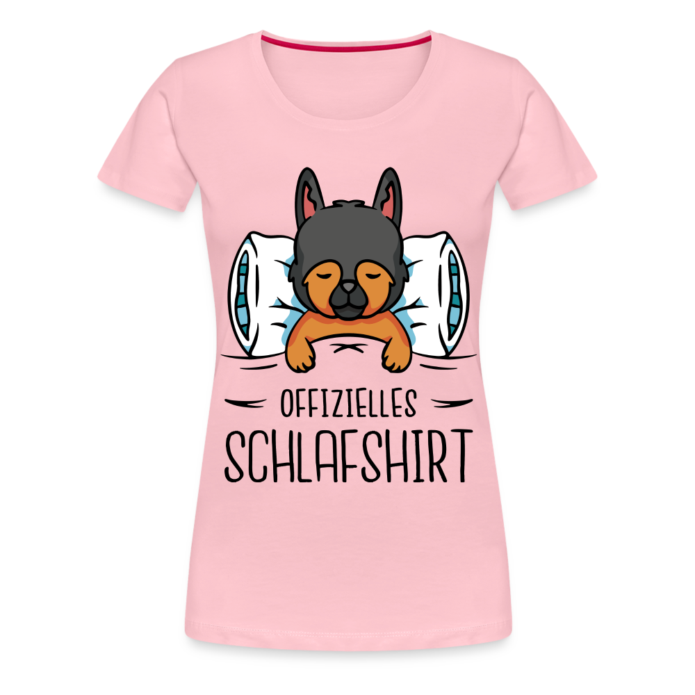 Offizielles Schlafshirt Schlafanzug Süßer Hund Frauen Premium T-Shirt - Hellrosa