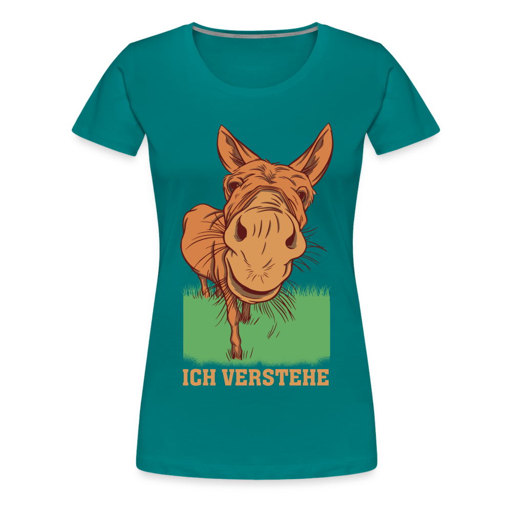 Lustiger Esel - Ich verstehe Lustiges Frauen Premium T-Shirt - Divablau