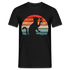 Katze und Wein Retro Vintage Style T-Shirt - Schwarz