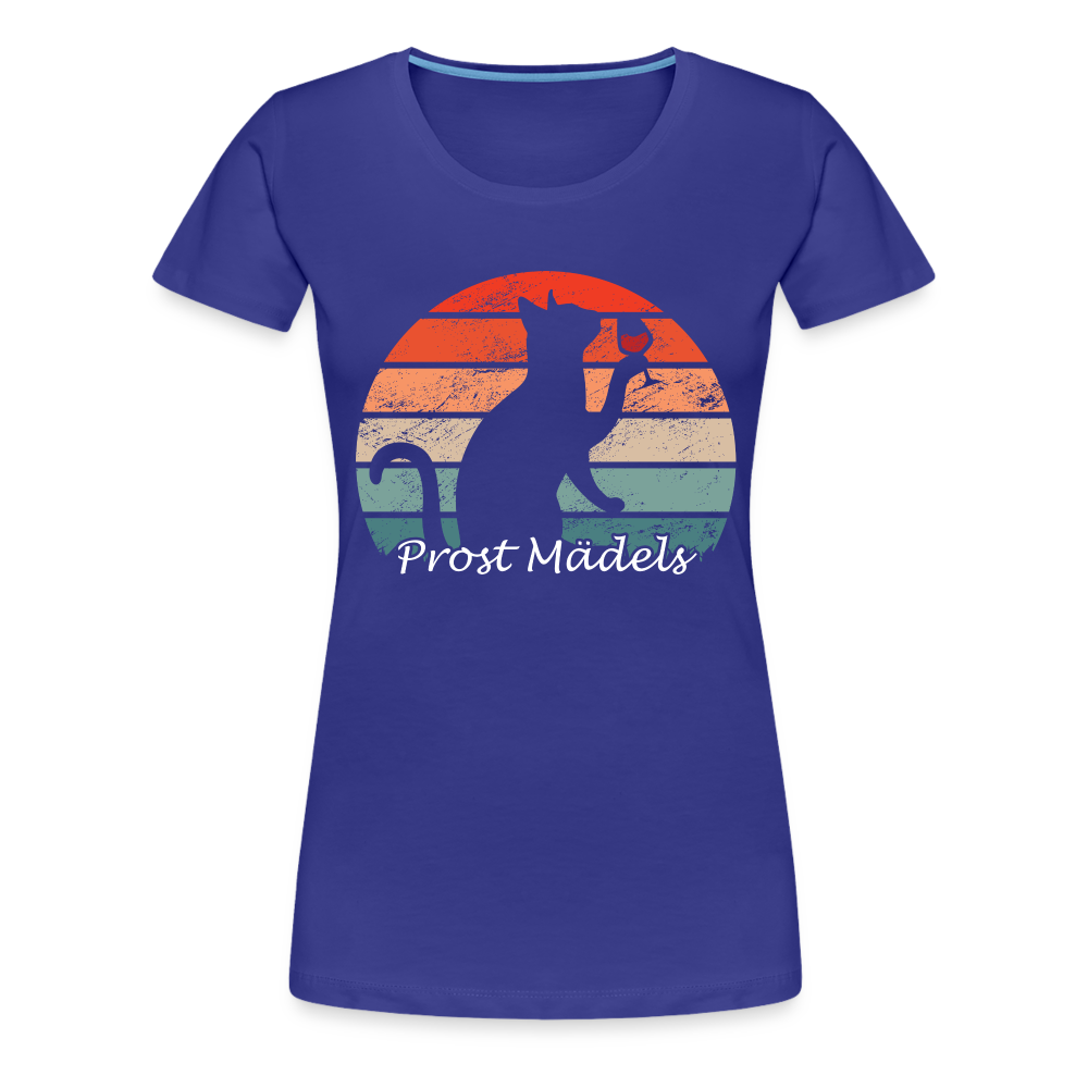 Katze und Wein Prost Mädels Retro Vintage Style Frauen Premium T-Shirt - Königsblau