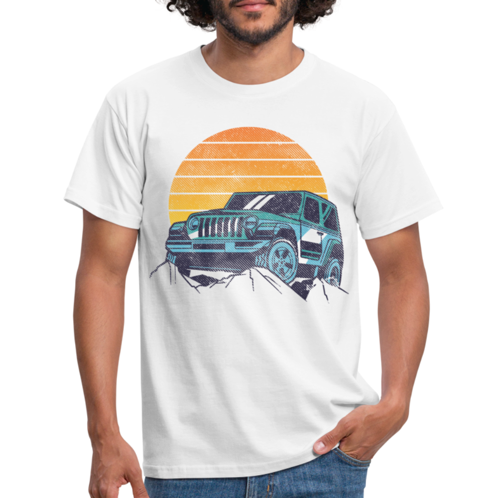 Offroad Shirt Gelände Berge Geländewagen Reto Vintage Style T-Shirt - weiß