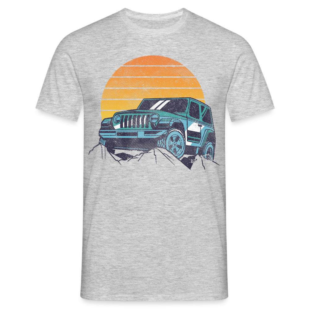 Offroad Shirt Gelände Berge Geländewagen Reto Vintage Style T-Shirt - Grau meliert