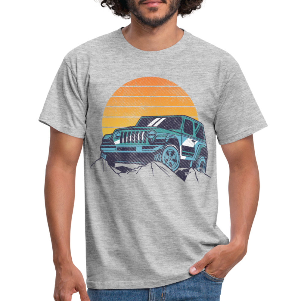 Offroad Shirt Gelände Berge Geländewagen Reto Vintage Style T-Shirt - Grau meliert