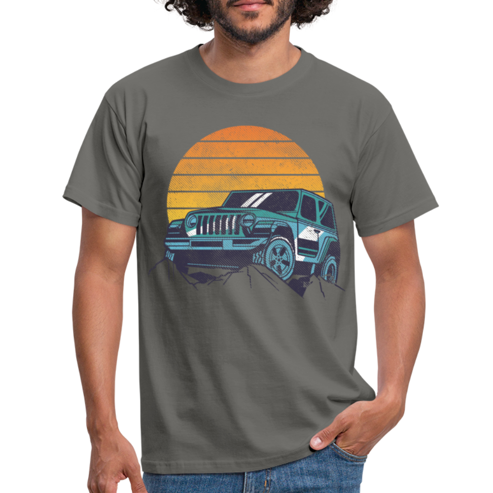 Offroad Shirt Gelände Berge Geländewagen Reto Vintage Style T-Shirt - Graphit