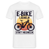E-Bike Shirt - Lächeln statt hecheln - Lustiges T-Shirt - weiß