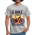 E-Bike Shirt - Lächeln statt hecheln - Lustiges T-Shirt - Grau meliert