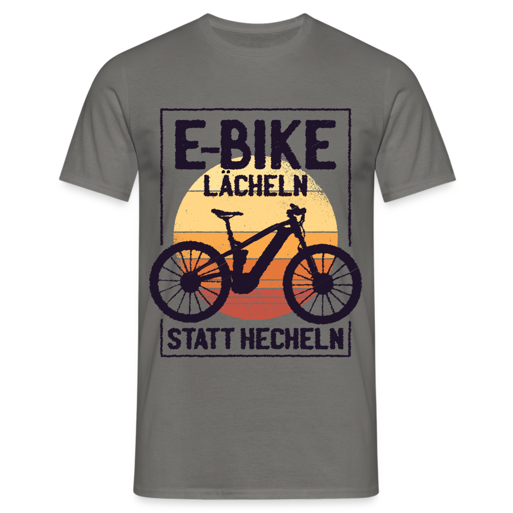 E-Bike Shirt - Lächeln statt hecheln - Lustiges T-Shirt - Graphit