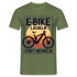 E-Bike Shirt - Lächeln statt hecheln - Lustiges T-Shirt - Militärgrün