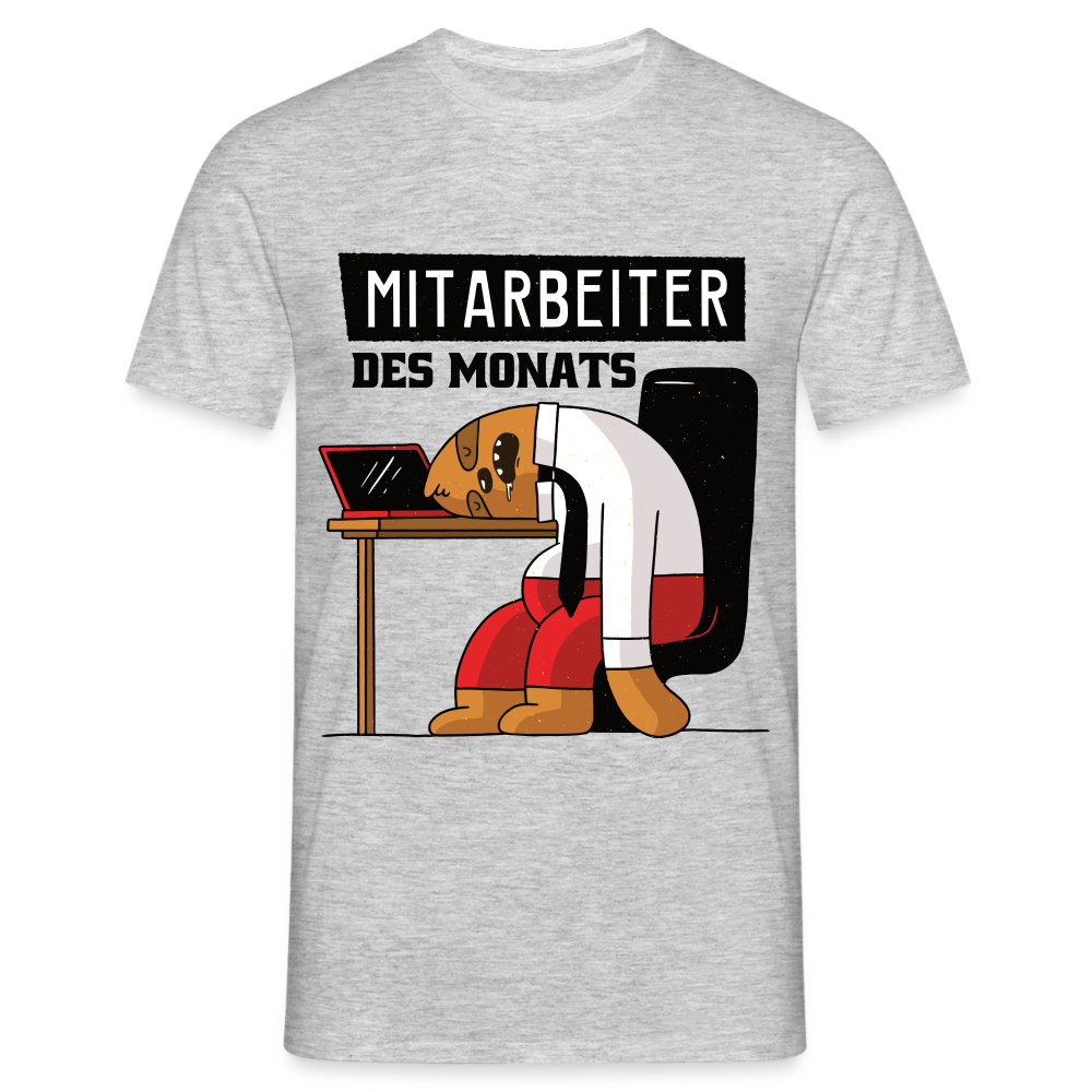 Faultier Büro Schreibtisch Mitarbeiter des Monats Lustiges T-Shirt - Grau meliert