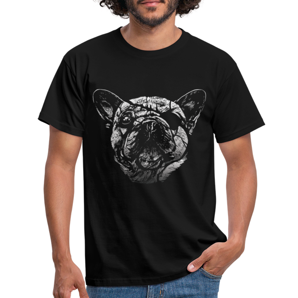 Cooler Hund mit Augenklappe Lustiges T-Shirt - Schwarz
