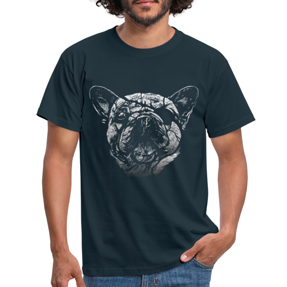 Cooler Hund mit Augenklappe Lustiges T-Shirt - Navy