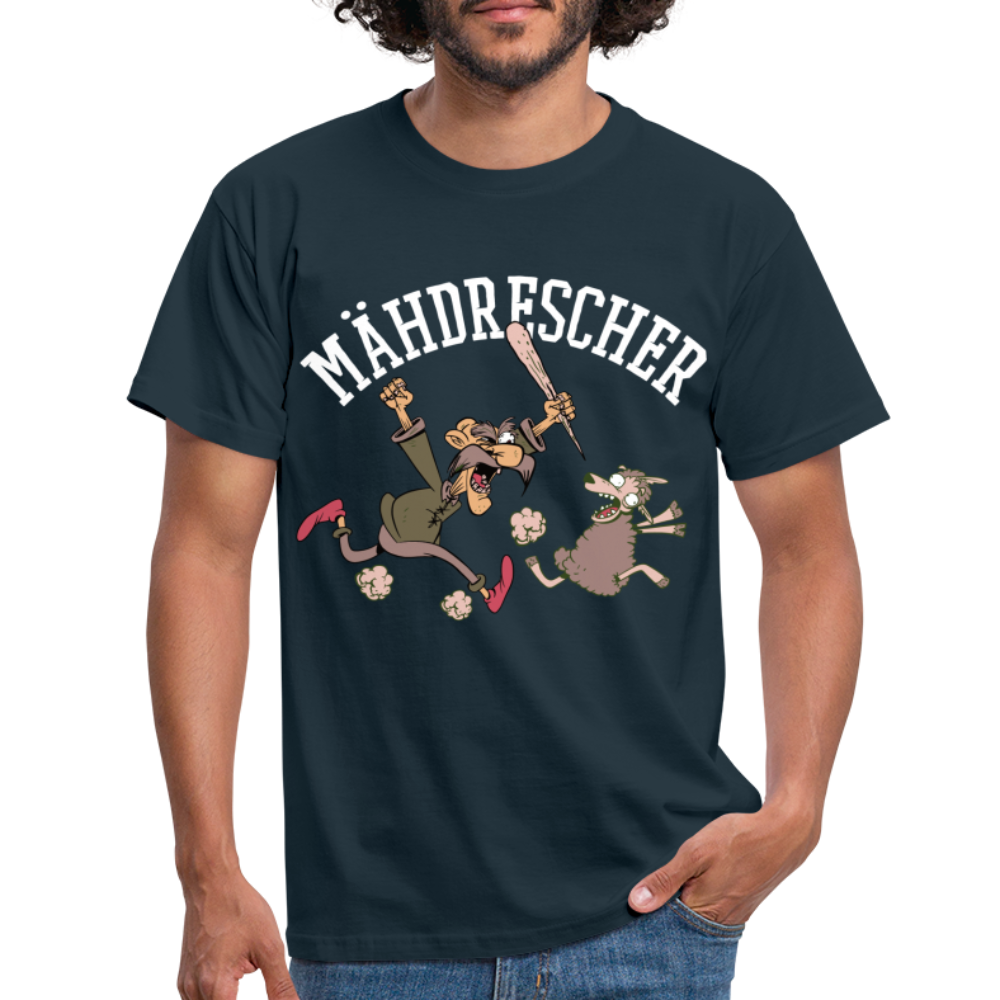 Landwirt Bauern Shirt Schaf Mähdrescher T-Shirt - Navy