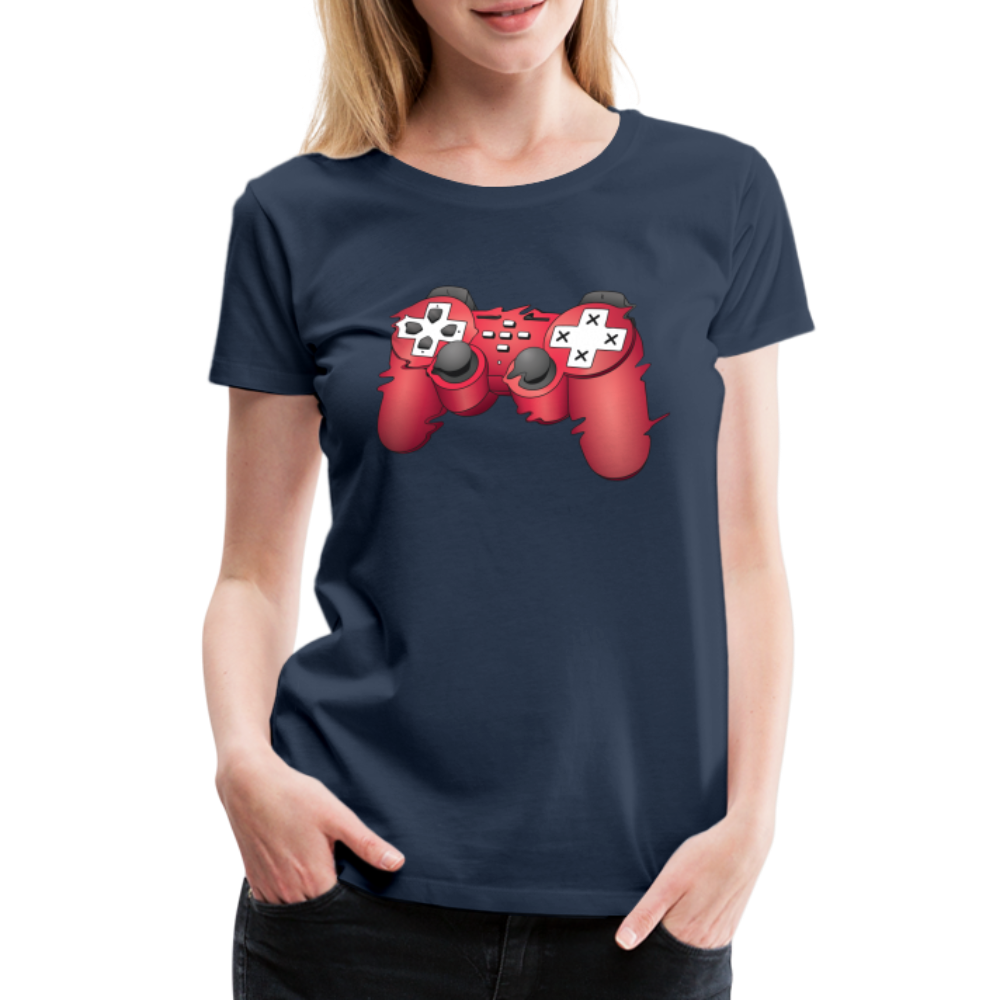 Gamer Shirt Controller Gaming Video Games Geschenk Frauen Premium T-Shirt - Navy