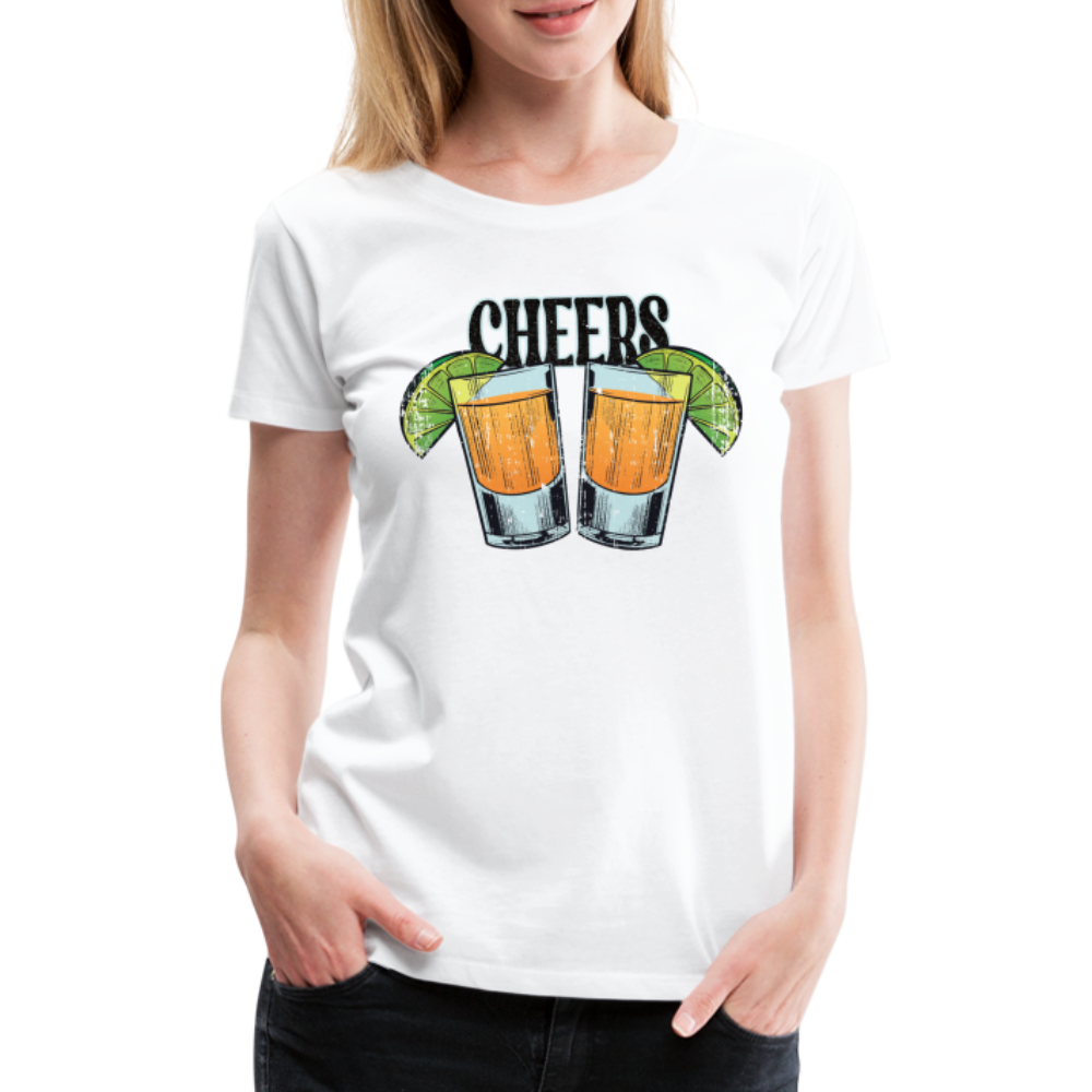 Sommer Shirt Cocktail Shot Cheers Frauen Premium T-Shirt - weiß