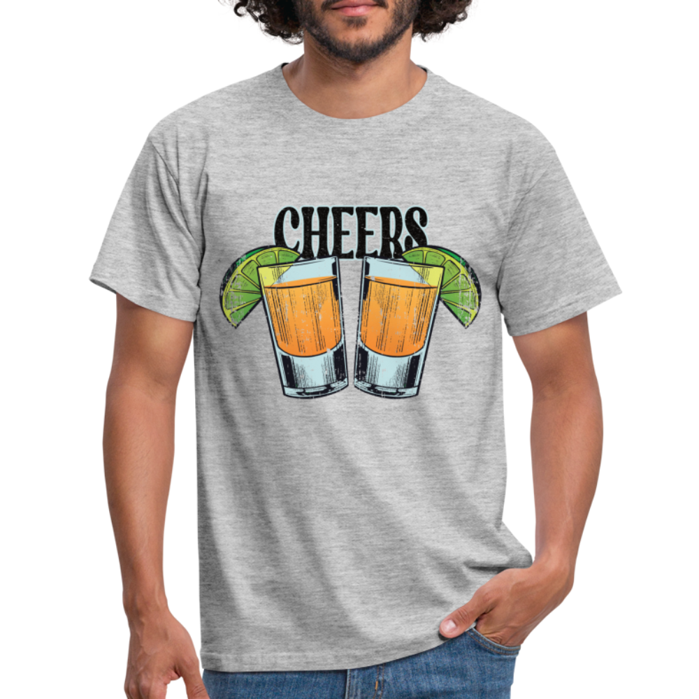 Sommer Shirt Cocktail Shot Cheers T-Shirt - Grau meliert