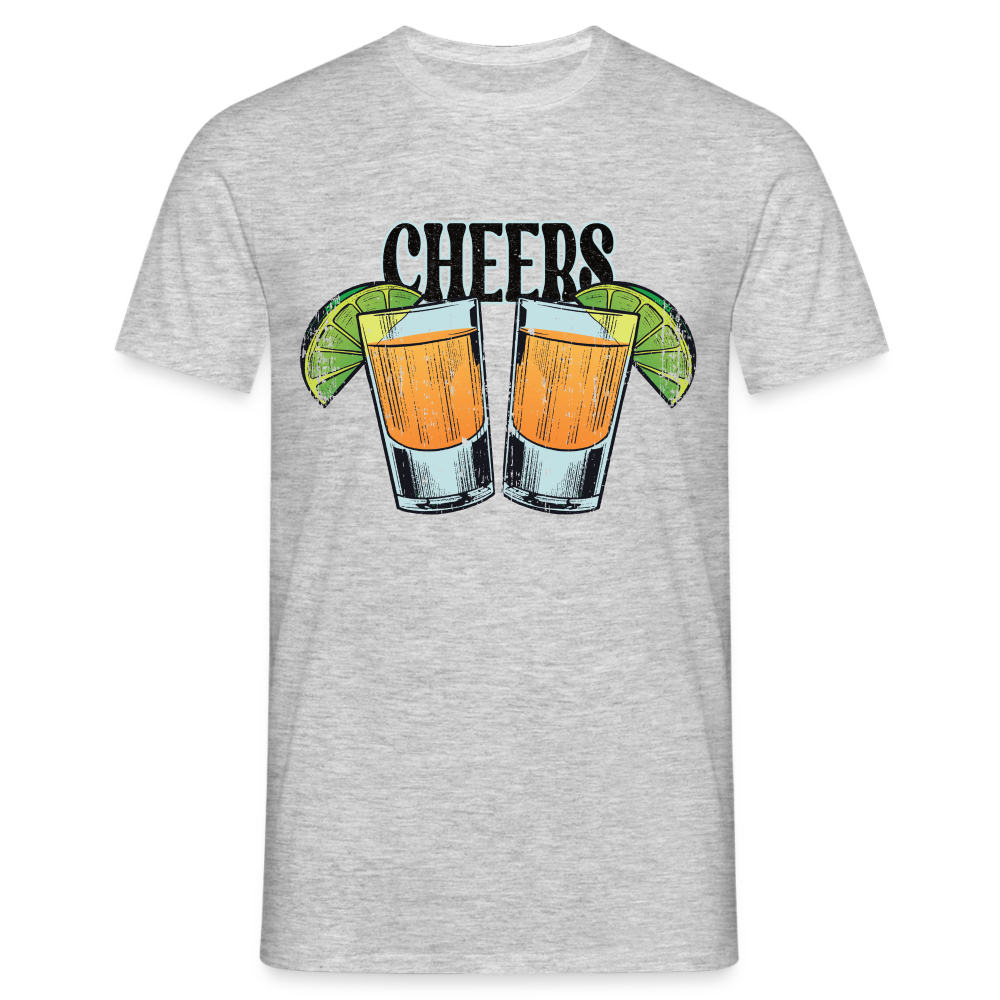 Sommer Shirt Cocktail Shot Cheers T-Shirt - Grau meliert