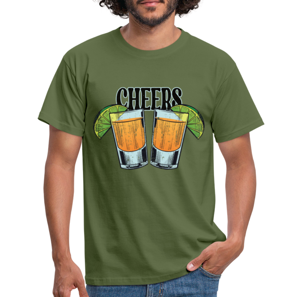 Sommer Shirt Cocktail Shot Cheers T-Shirt - Militärgrün