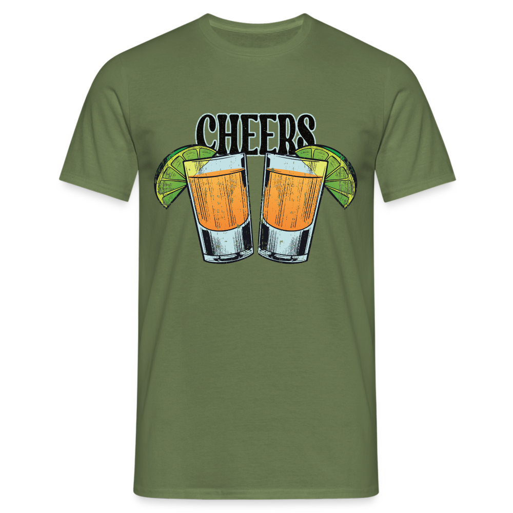 Sommer Shirt Cocktail Shot Cheers T-Shirt - Militärgrün