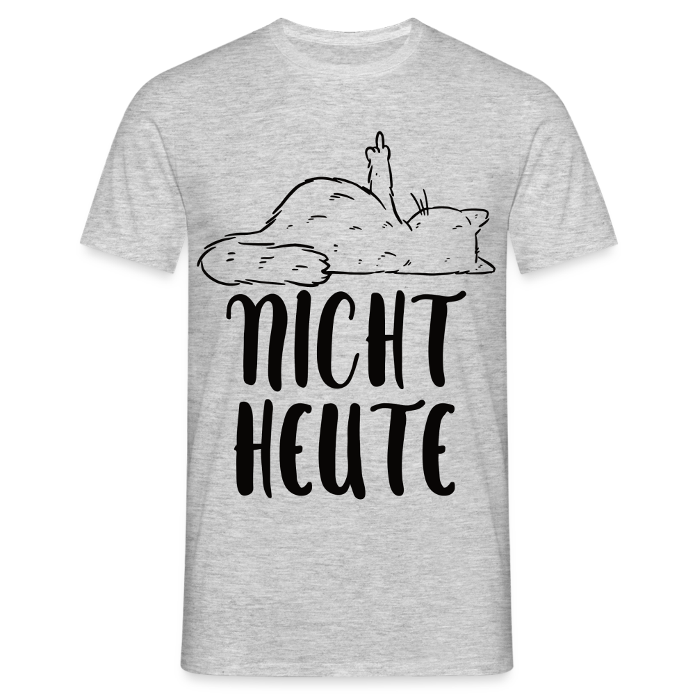 Katze Mittelfinger NICHT HEUTE Lustiges T-Shirt - Grau meliert