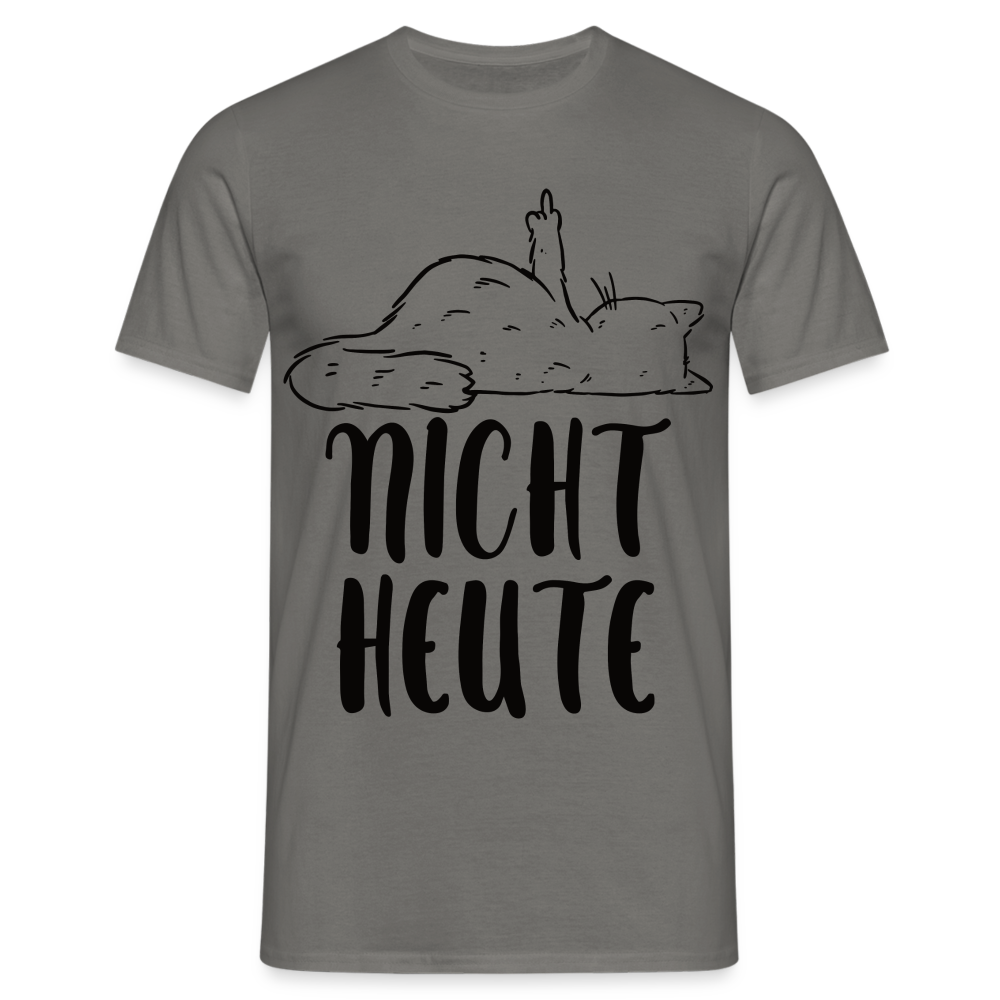 Katze Mittelfinger NICHT HEUTE Lustiges T-Shirt - Graphit