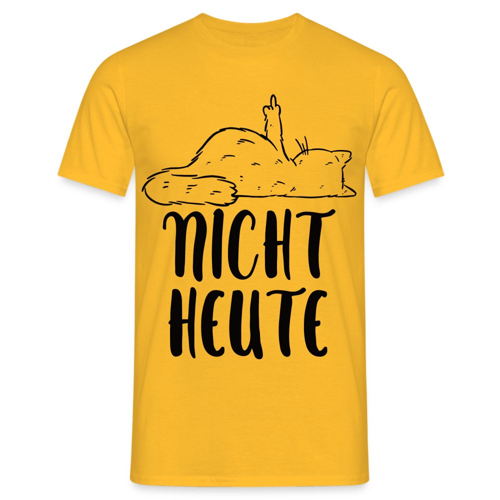 Katze Mittelfinger NICHT HEUTE Lustiges T-Shirt - Gelb