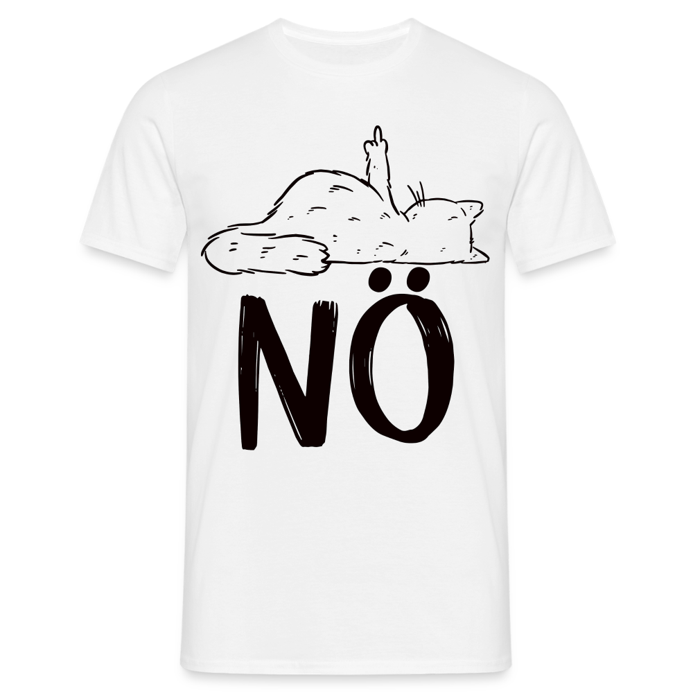 Katze Mittelfinger NÖ Lustiges T-Shirt - weiß
