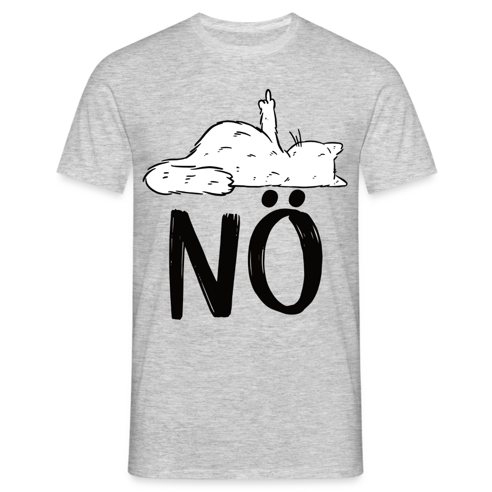 Katze Mittelfinger NÖ Lustiges T-Shirt - Grau meliert