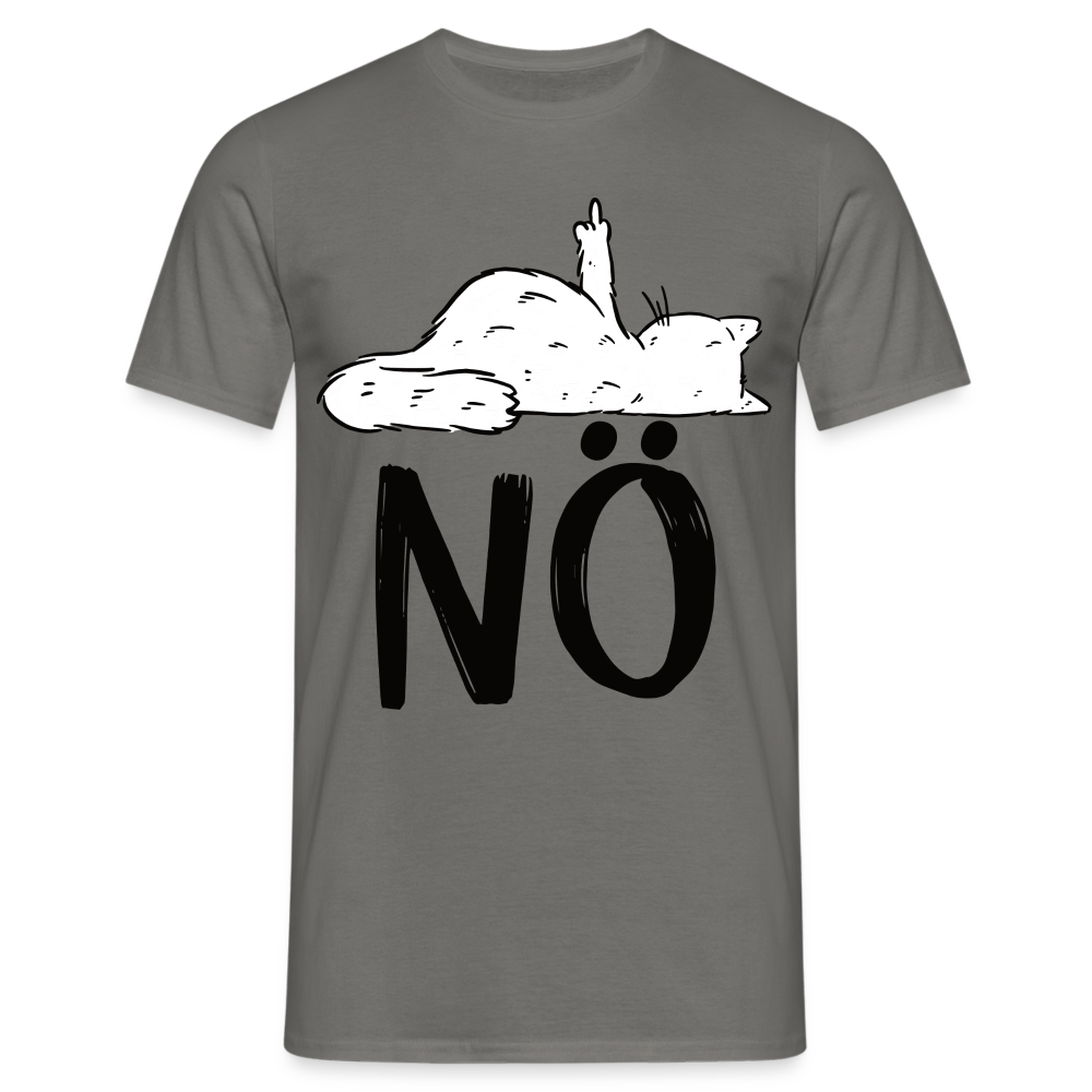 Katze Mittelfinger NÖ Lustiges T-Shirt - Graphit