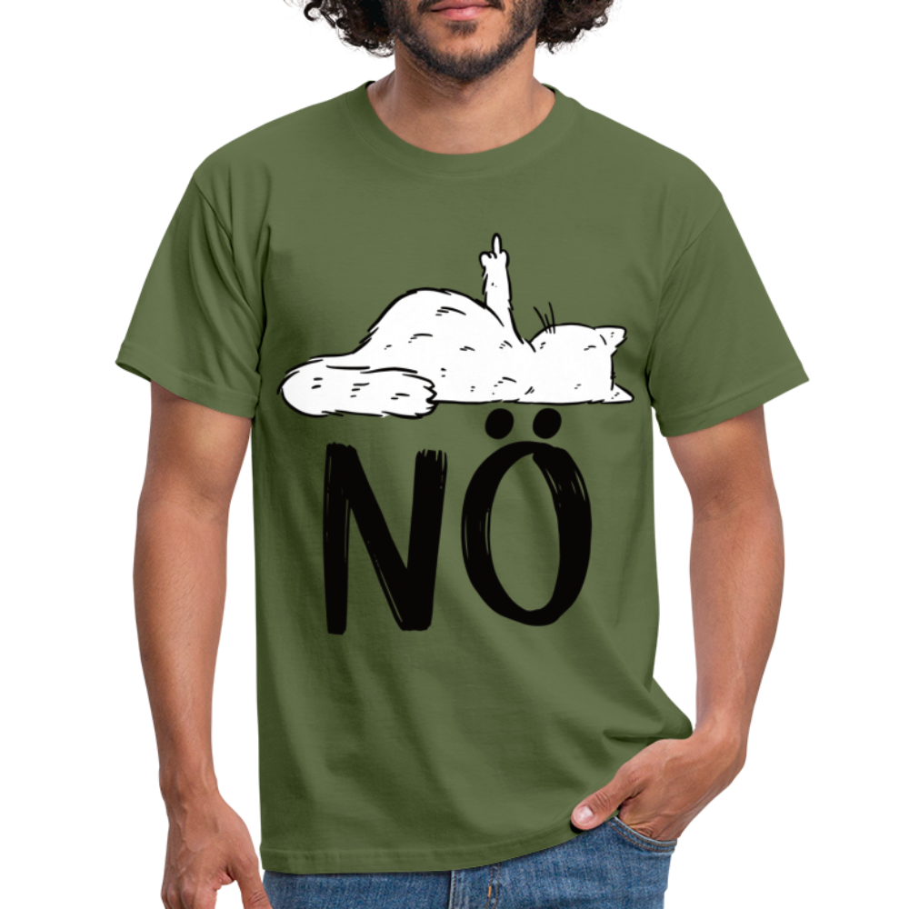 Katze Mittelfinger NÖ Lustiges T-Shirt - Militärgrün
