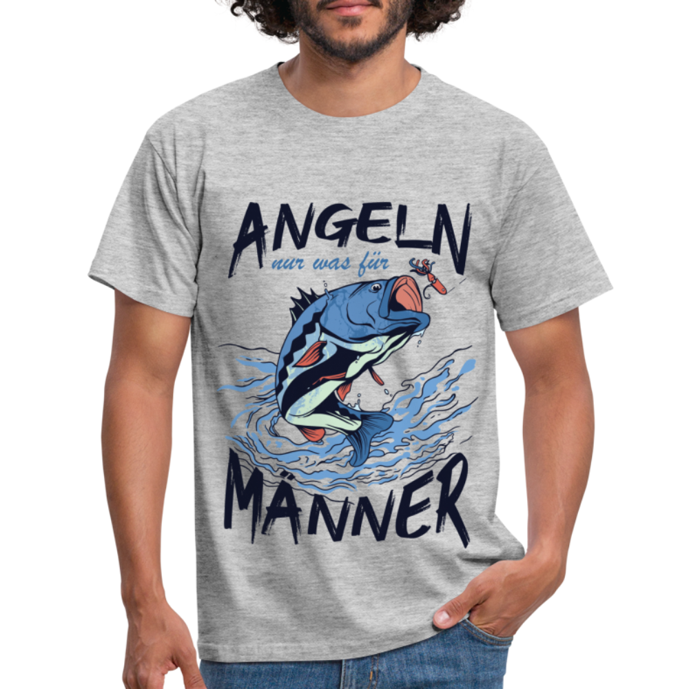 Angler Shirt Angeln is was für Männer Lustiges Geschenk T-Shirt - Grau meliert