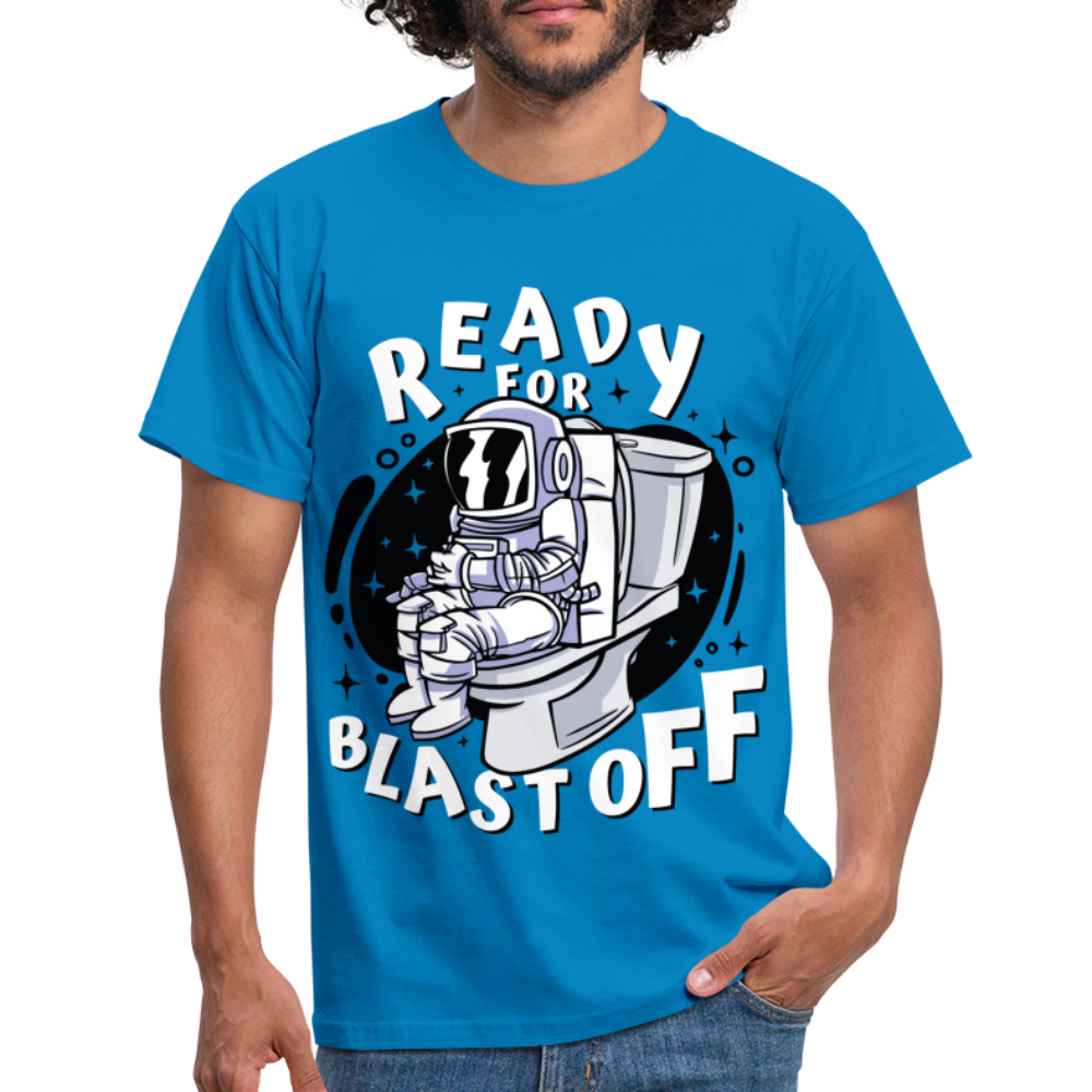 Astronaut auf dem Topf Ready for Blast off Lustiges T-Shirt - Royalblau