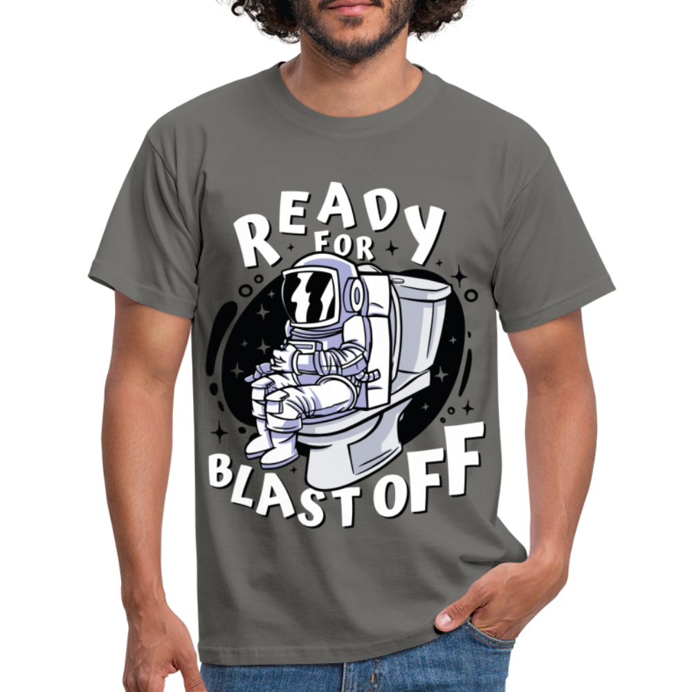 Astronaut auf dem Topf Ready for Blast off Lustiges T-Shirt - Graphit