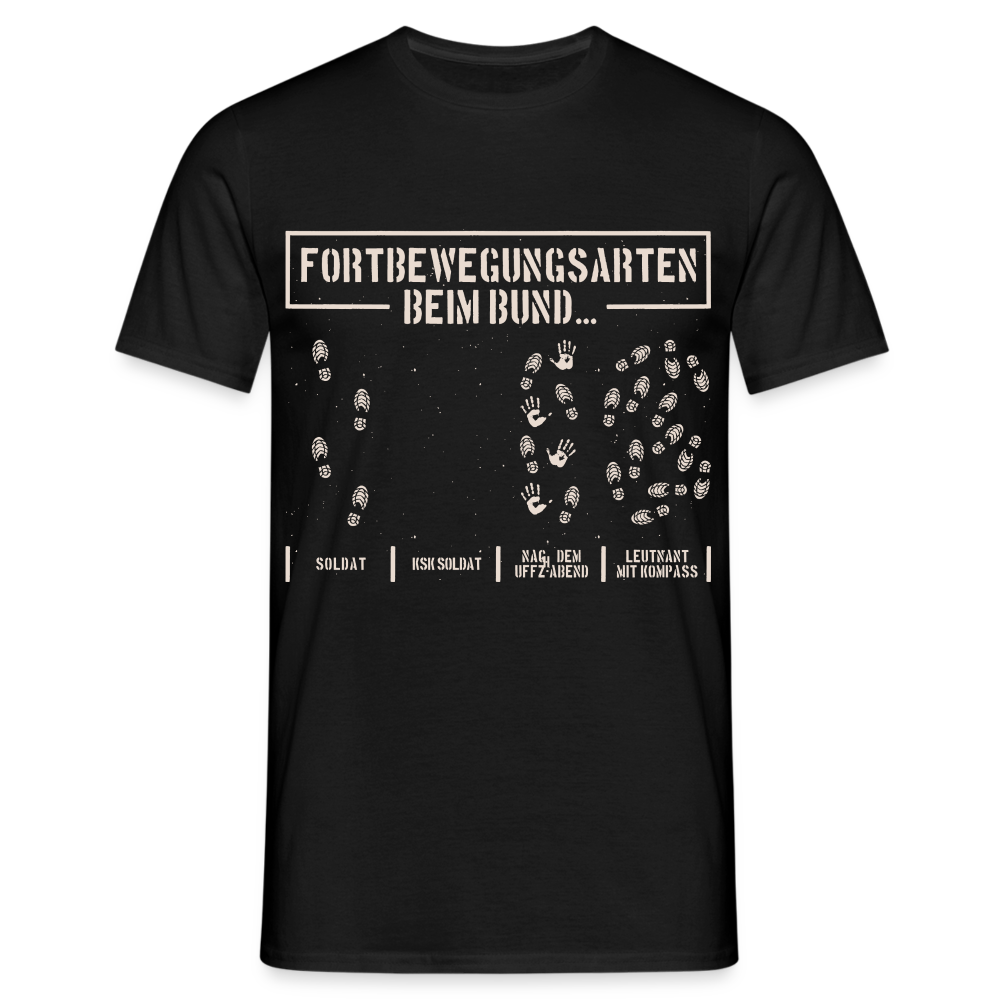 Bundeswehr Shirt Fortbewegungsarten beim Bund Lustiges T-Shirt - Schwarz