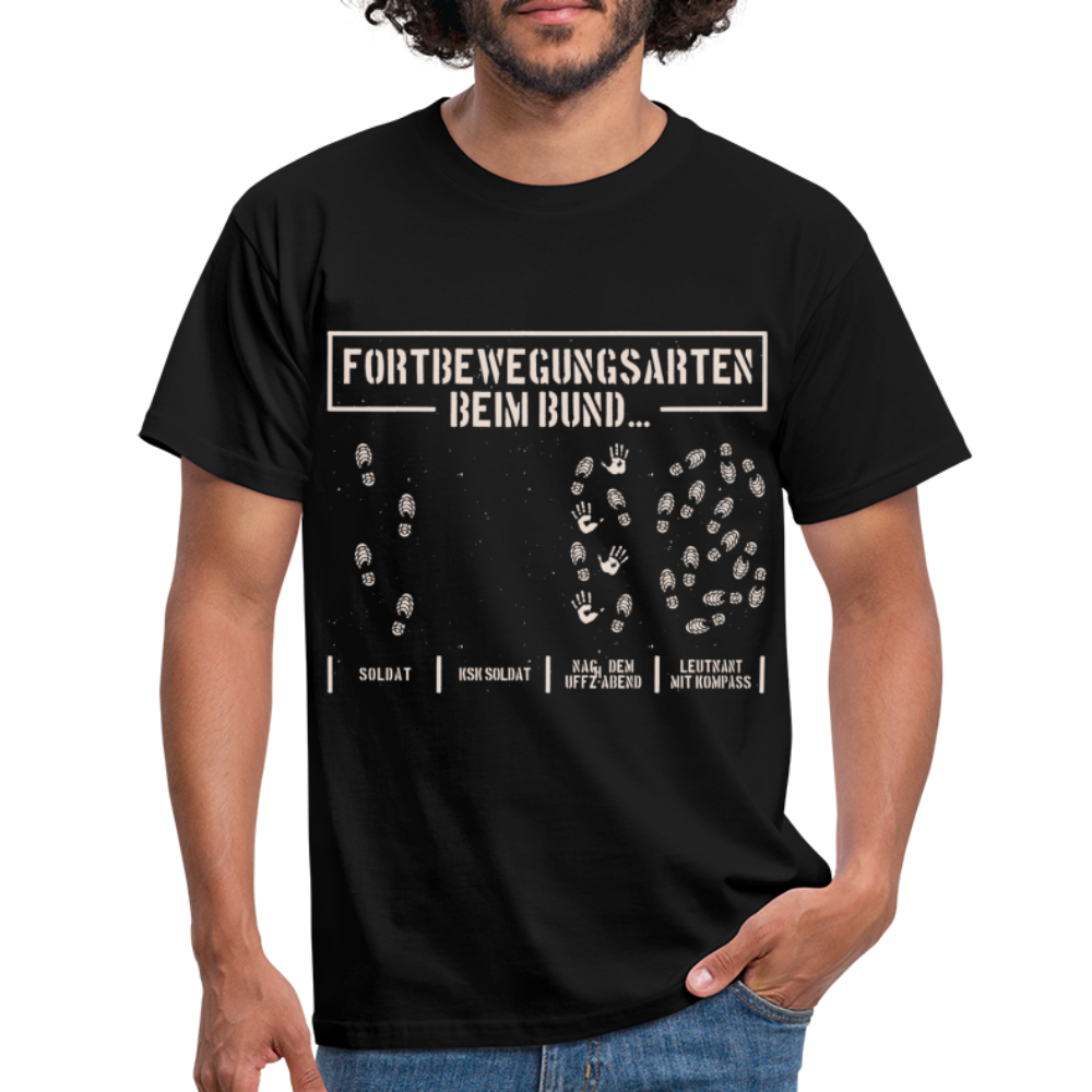 Bundeswehr Shirt Fortbewegungsarten beim Bund Lustiges T-Shirt - Schwarz